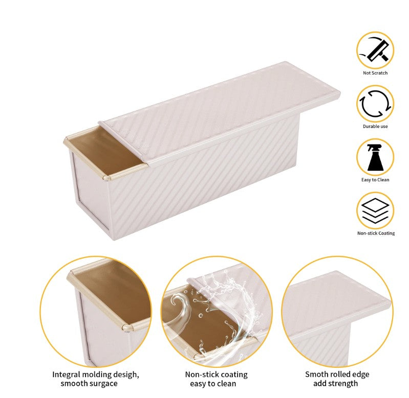 Chefmade Corrugated Loaf Pan With Cover 300g - 22cm
