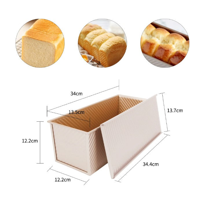 Chefmade Corrugated Loaf Pan With Cover 1kg - 34cm