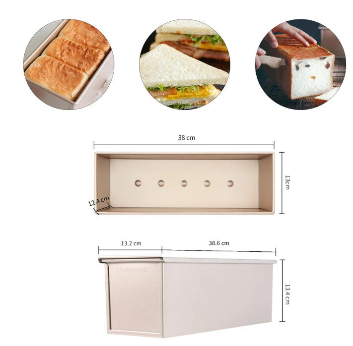Chefmade Loaf Pan With Cover 1.2kg - 39cm