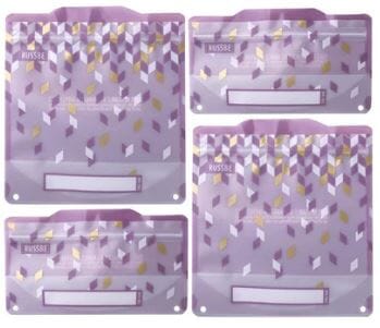 Russbe Snack/sandwich Bags Set Of 4 - Metallic Confetti Food Wrap Storage The Cooks Kitchen 