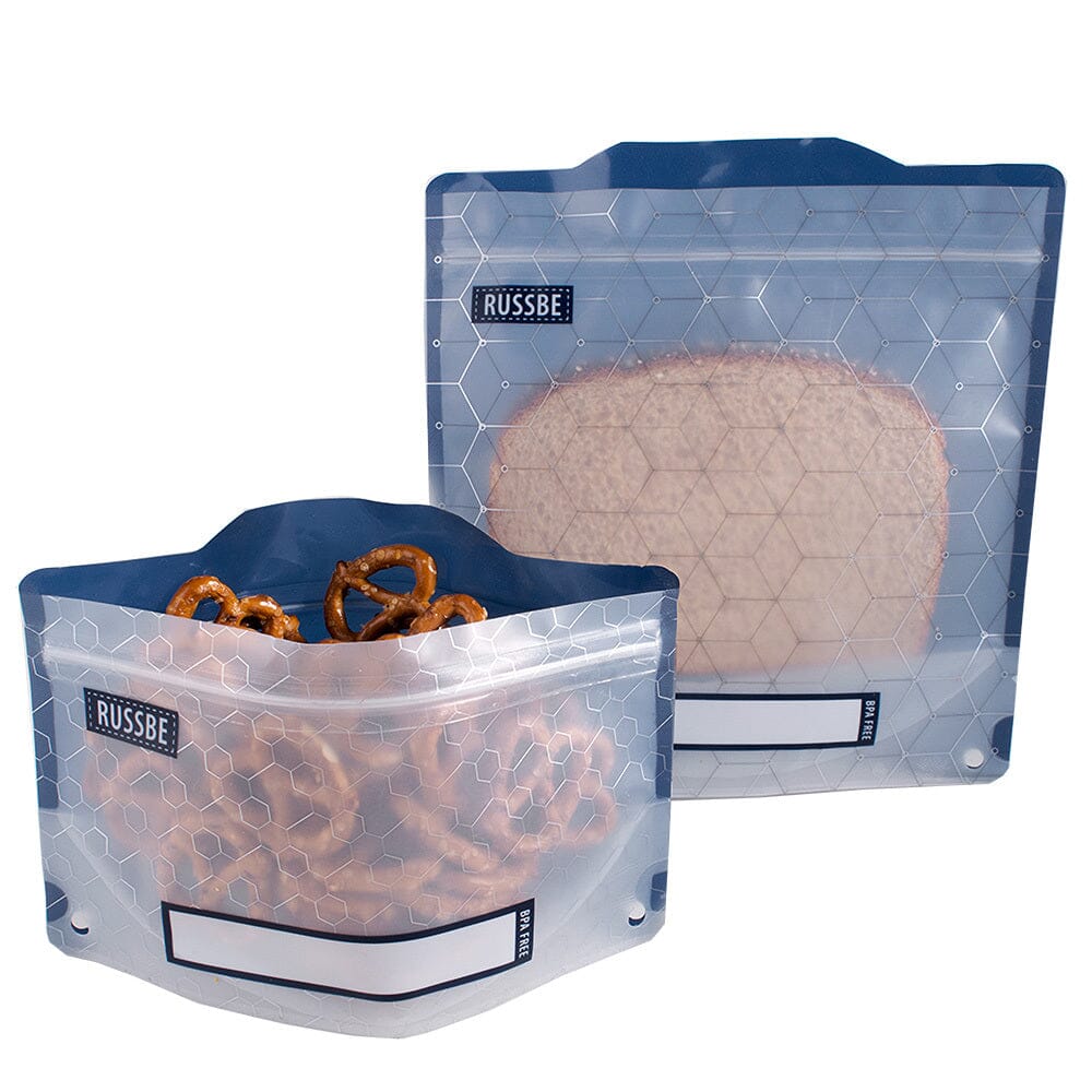 Snack/sandwich Bags Set Of 4 - Metal Hexagrid Food Wrap Storage The Cooks Kitchen 