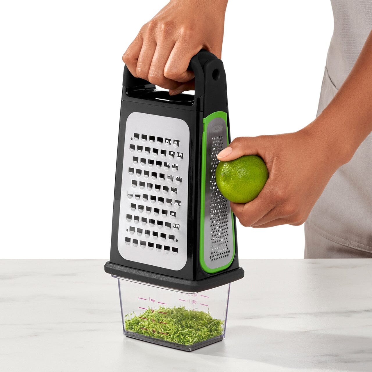 Oxo Good Grips Etched Box Grater With Removeable Zester Corers & Graters The Cooks Kitchen 