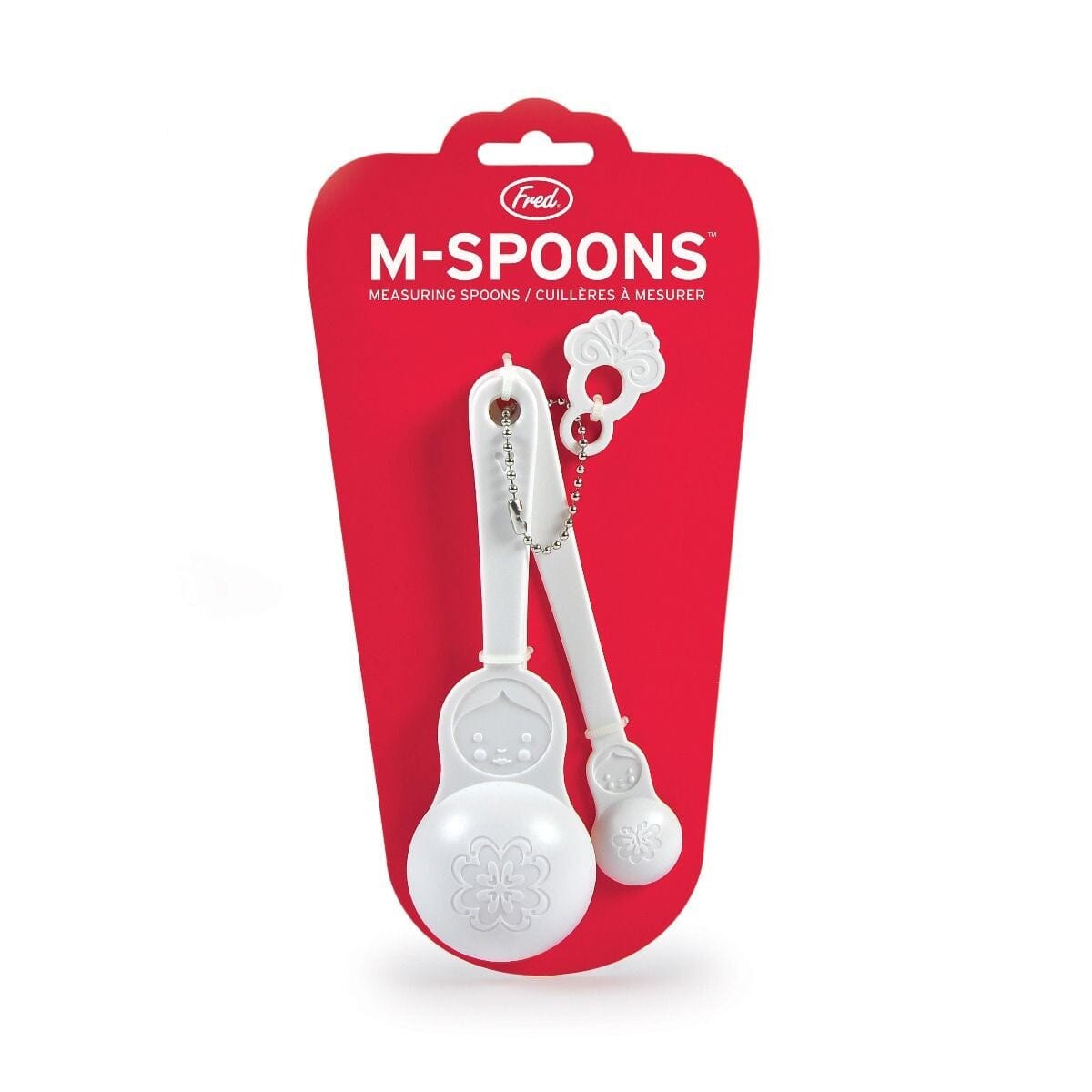 Fred M-spoons Matryoshka Measuring Spoons Set Of 5 White 0.9x4.6x14.6cm Scales The Cooks Kitchen Mandurah 