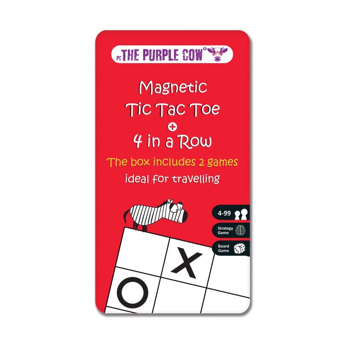 The Purple Cow  Board Games  - Four-in-a-row & Tic Tac Toe Travel Game