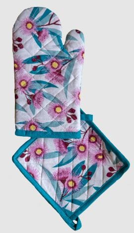 All Gifts Australia Oven Glove & Pot Holder - Flowering Gum Mitts & Gloves The Cooks Kitchen 