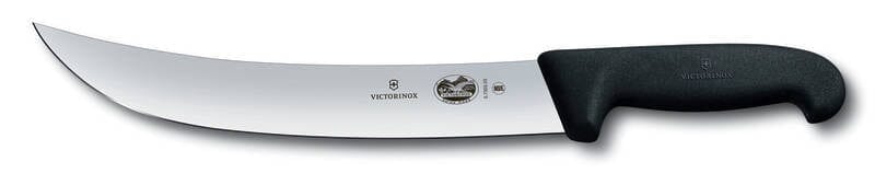 Victorinox Cimiter Curved Wide Blade 31cm Black Fibrox Handle Butchering Knives The Cooks Kitchen 