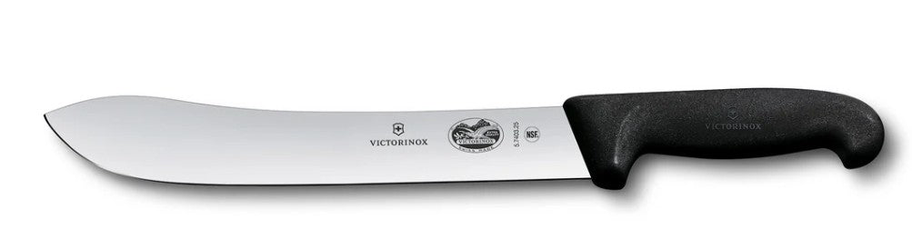 Victorinox Butcher Knife Wide Tip Blade Fibrox 18cm | Black