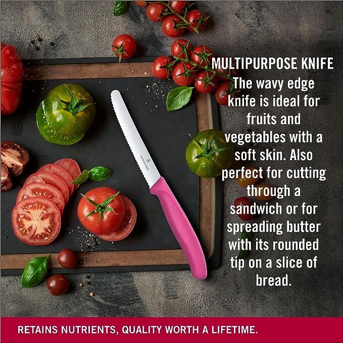 Victorinox Tomato & Sausage Knife 11cm - Purple Steak Knives The Cooks Kitchen 