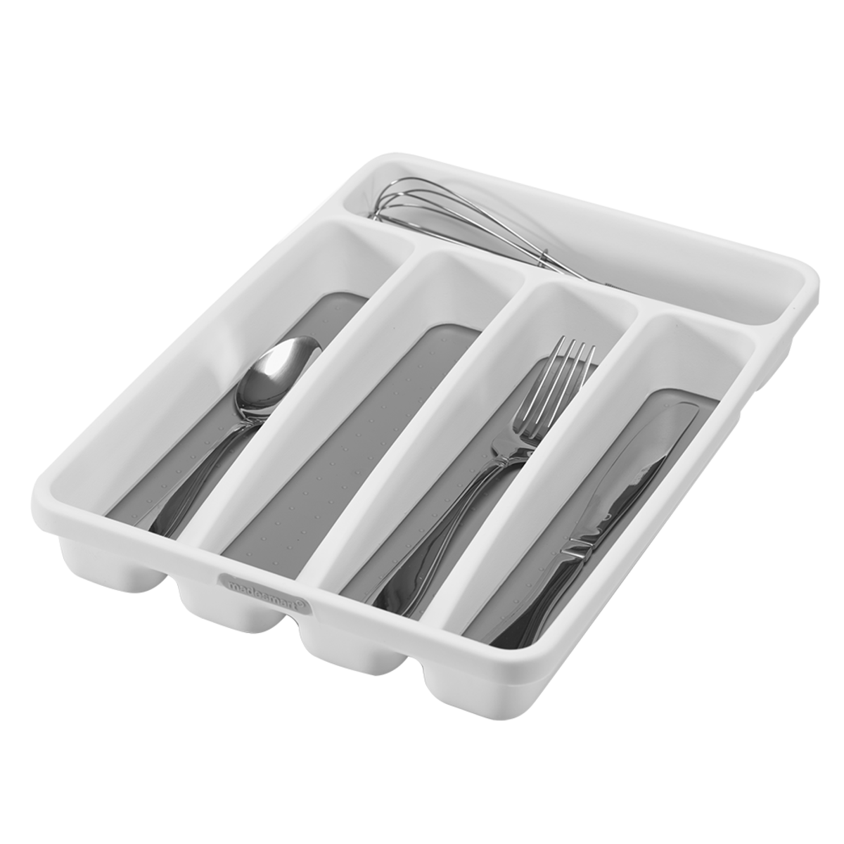 Madesmart Mini 5 Compartment Cutlery Tray - White