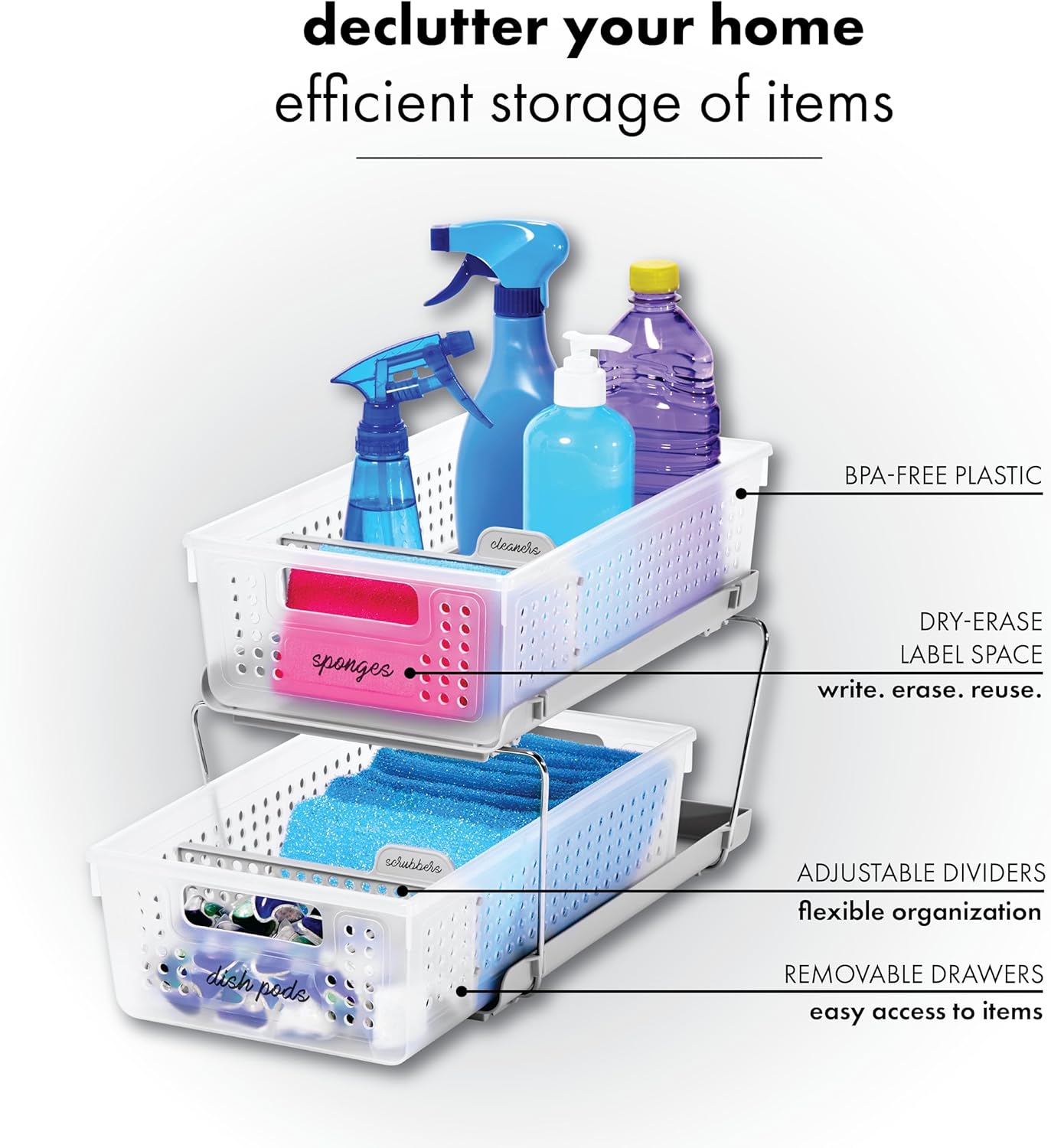 Madesmart Two Tier Organizer  With Dividers