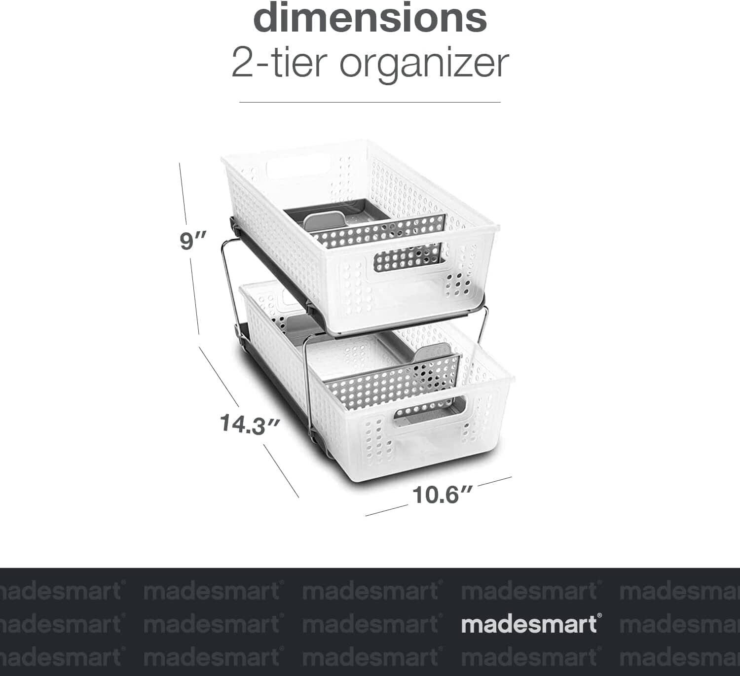 Madesmart Two Tier Organizer With Dividers General Storage The Cooks Kitchen 