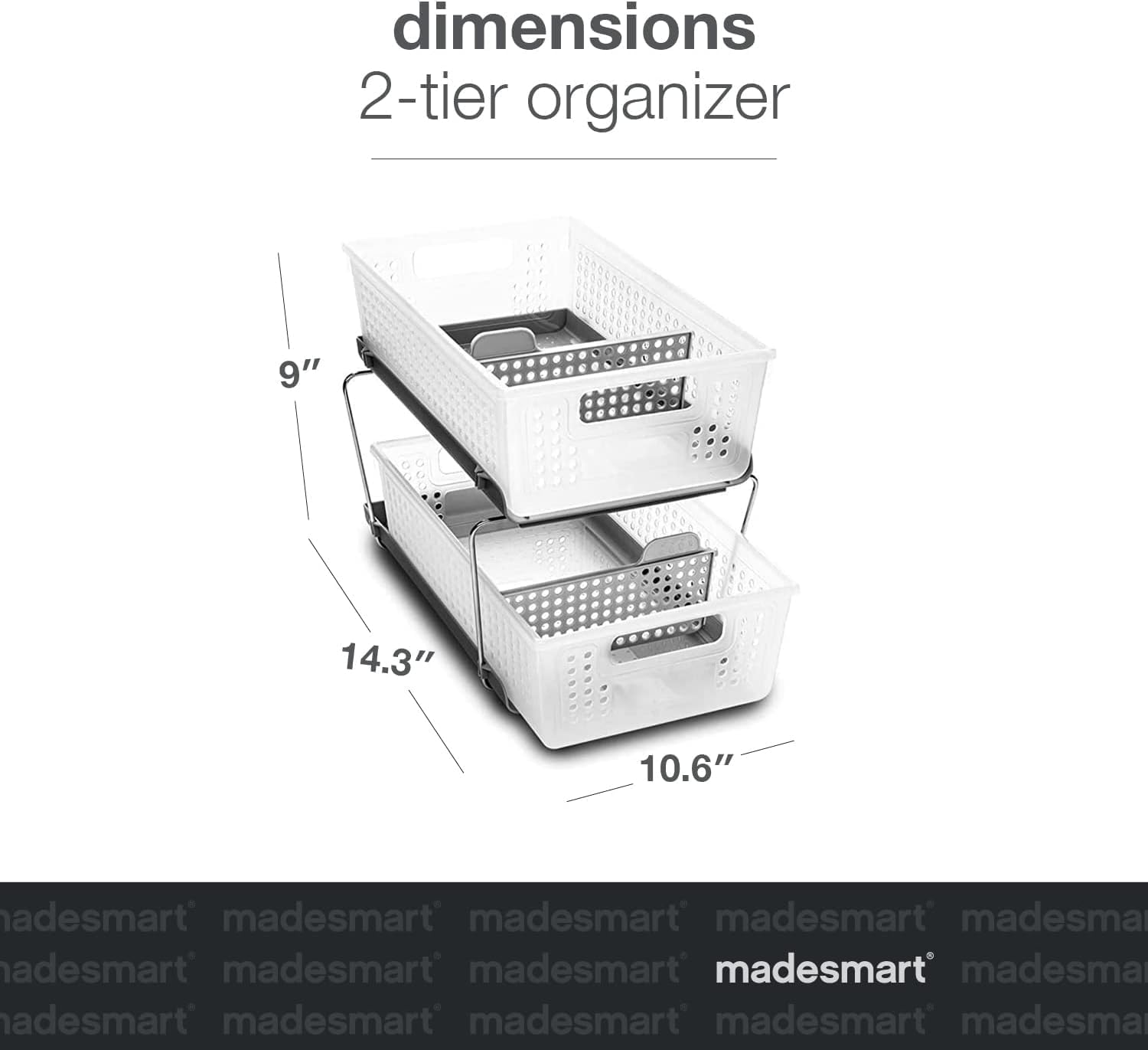 Madesmart Two Tier Organizer  With Dividers