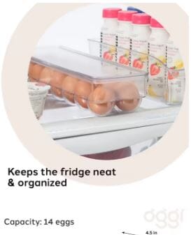 Oggi Stackable Covered Egg Holder 14 Egg Tray Cheese & Egg Storage The Cooks Kitchen 
