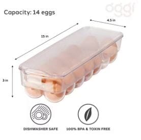 Oggi Stackable Covered Egg Holder 14 Egg Tray Cheese & Egg Storage The Cooks Kitchen 