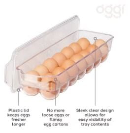 Oggi Stackable Covered Egg Holder 14 Egg Tray Cheese & Egg Storage The Cooks Kitchen 