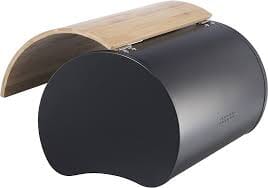 Oggi S/s Bread Bin W/ Bamboo Lid - Black Bread & Butter Storage The Cooks Kitchen 