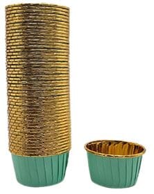 Baby Green Metallic Cupcake Liners - 50pk Boards & Boxes & Packaging The Cooks Kitchen 