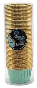 Baby Green Metallic Cupcake Liners - 50pk Boards & Boxes & Packaging The Cooks Kitchen 