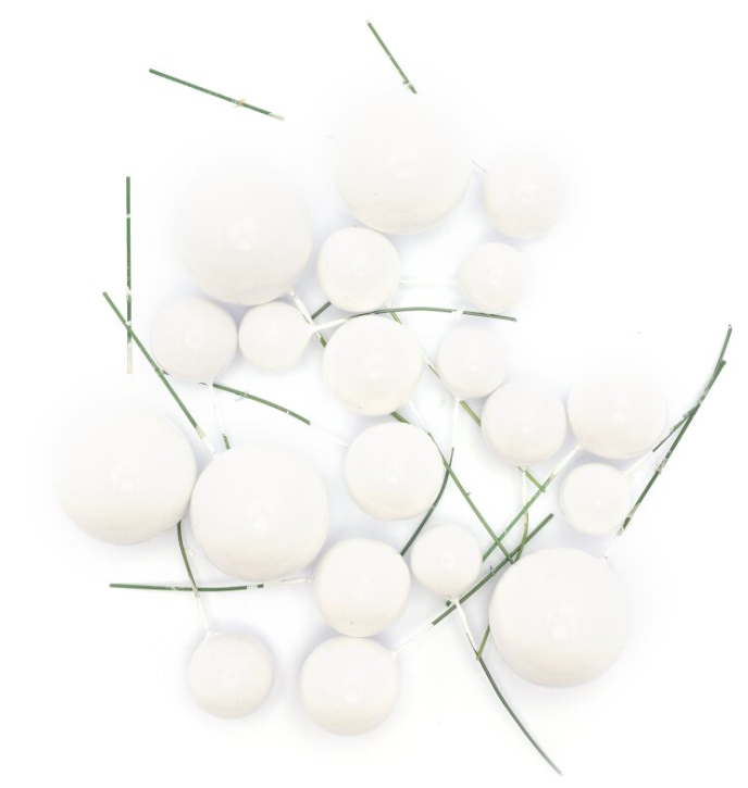 Iconic Cake Art White Ball Topper 20pc