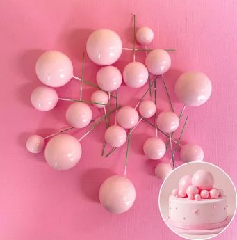 Iconic Pink Ball Topper 20pk Cake Toppers The Cooks Kitchen 