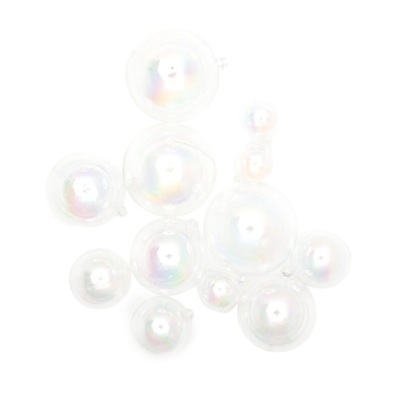 Iconic Cake Art Hologram Clear Ball Toppers 12pc