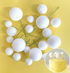 Iconic Cake Art Glitter White Ball Topper 20pc