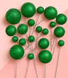 Iconic Cake Art Glitter Green Ball Topper 20pc