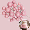 Iconic Cake Art Glitter Hot Pink Ball Topper 20pc