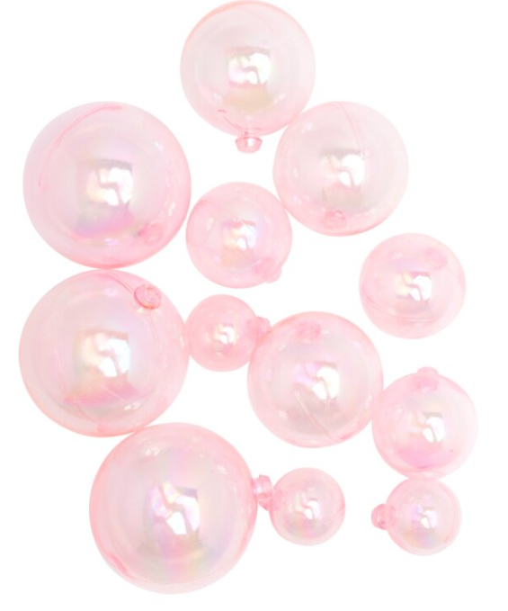 Hologram Pink Ball Topper 12pk