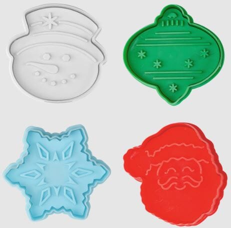 Christmas 3d Cookie Stamper Set Of 4 Cookie Cutters The Cooks Kitchen 