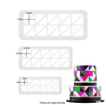 Cake Craft Triangle Pattern Impression Cutter 3pc Fondant Cutters The Cooks Kitchen Mandurah 