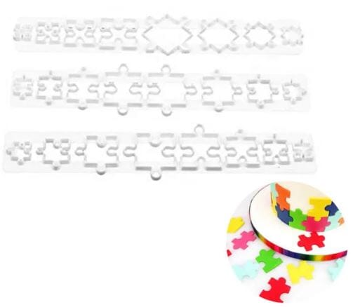 Jigsaw Puzzle Impression Cutter Set 3pc Fondant Cutters The Cooks Kitchen 