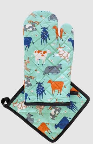 Allgifts Australia Oven Glove & Pot Holder - Colourful Cats Mitts & Gloves The Cooks Kitchen 