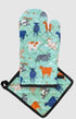Allgifts Australia Oven Glove & Pot Holder - Colourful Cats Mitts & Gloves The Cooks Kitchen 