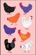 Allgifts Australia Tea Towel - Bright Hens Tea Towels The Cooks Kitchen 