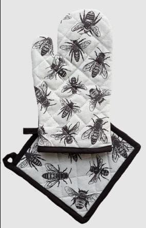 Allgifts Australia Oven Glove & Pot Holder - Sketch Bee Mitts & Gloves The Cooks Kitchen 