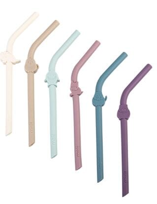 Melii Luxe Silicone Straw Set Of 6 - Assorted Colours Straws & Picks The Cooks Kitchen 