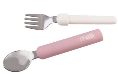 Melii Luxe Detachable Spoon & Fork - Pink Children's Cutlery The Cooks Kitchen 