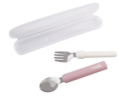 Melii Luxe Detachable Spoon & Fork - Pink Children's Cutlery The Cooks Kitchen 