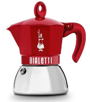 Bialetti Exclusive Moka Induction 2 Cup 100ml - Red Stovetop Espresso Makers The Cooks Kitchen 