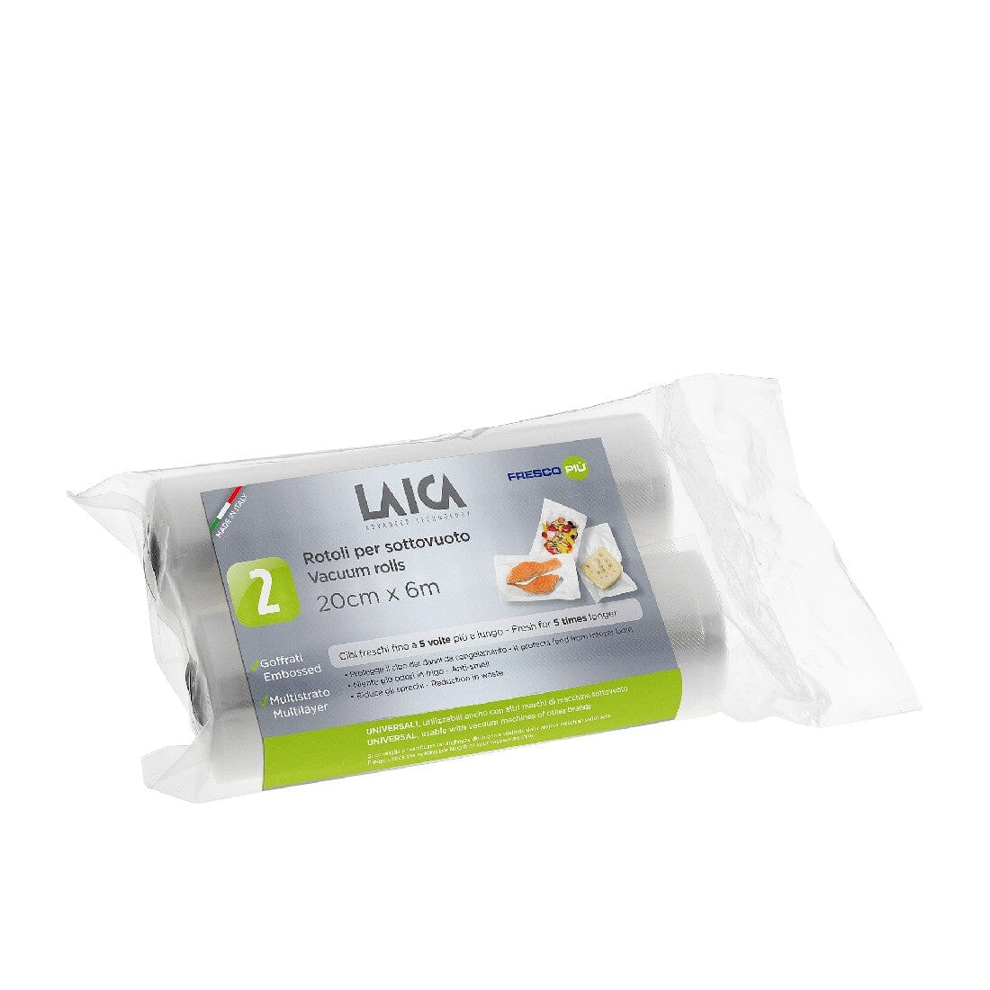 Laica Vacuum Bag Rolls X 2 (20cm X 6m) Food Wrap Storage The Cooks Kitchen 
