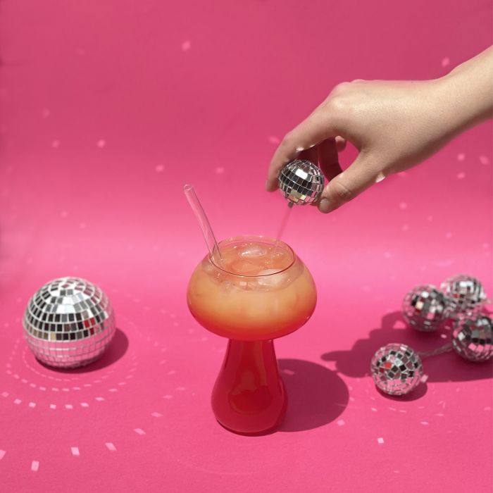 Npw Disco Drink Stirrers 4pcs Set Silver 14.7x3.8x21.3cm
