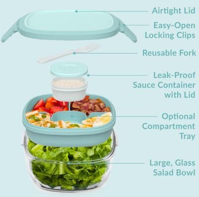 Bentgo Glass All-in-one Salad Container Lunch Boxes The Cooks Kitchen 