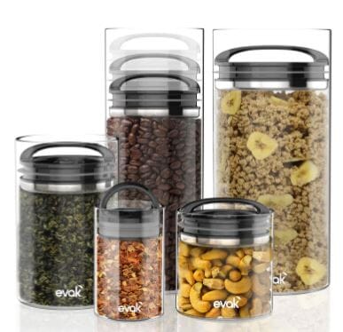 Prepara Evak Black Gloss Compact Handle - Xl- 2.2l Food Jars & Vacuum Jars The Cooks Kitchen 