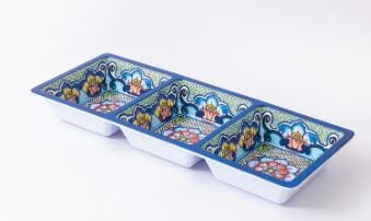 Prepara 3 Section Taco Tray - Blue Tacos/Tortillas The Cooks Kitchen 