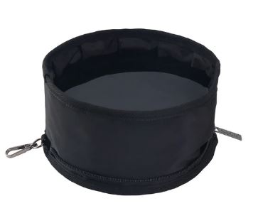 Sachi Pupbowl Portable Folding Dog Bowl - Black