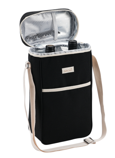 Sachi Two Bottle Insulated Wine Cooler Black