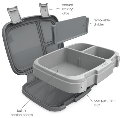 Bentgo Fresh Leak Proof Bento Lunch Box - Grey