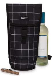 Packit Freezable Napa Wine Bag Grid Size 13x19.5x33cm In Black Wine Accessories The Cooks Kitchen 