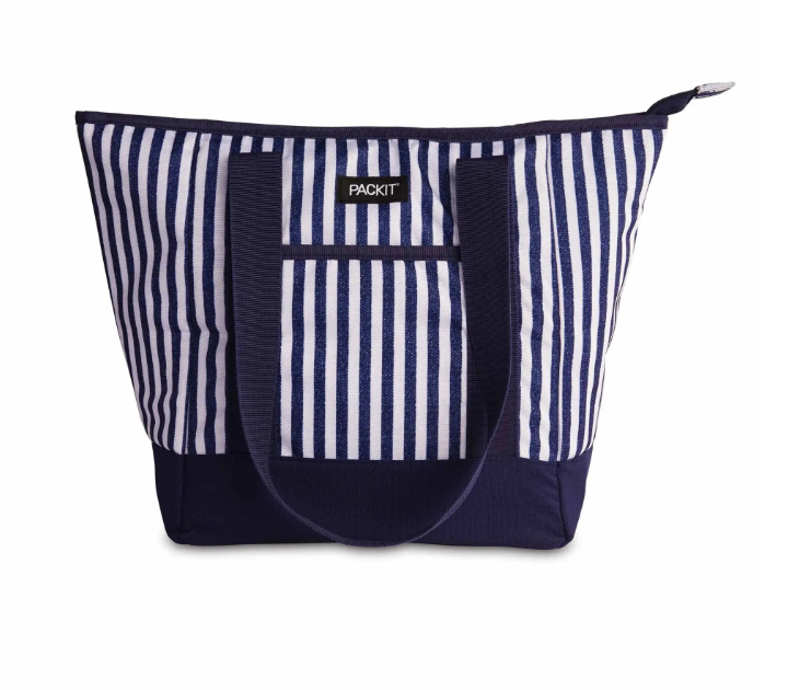 Packtit Freezable 12 Can Cooler Tote 10l Seaside Stripe